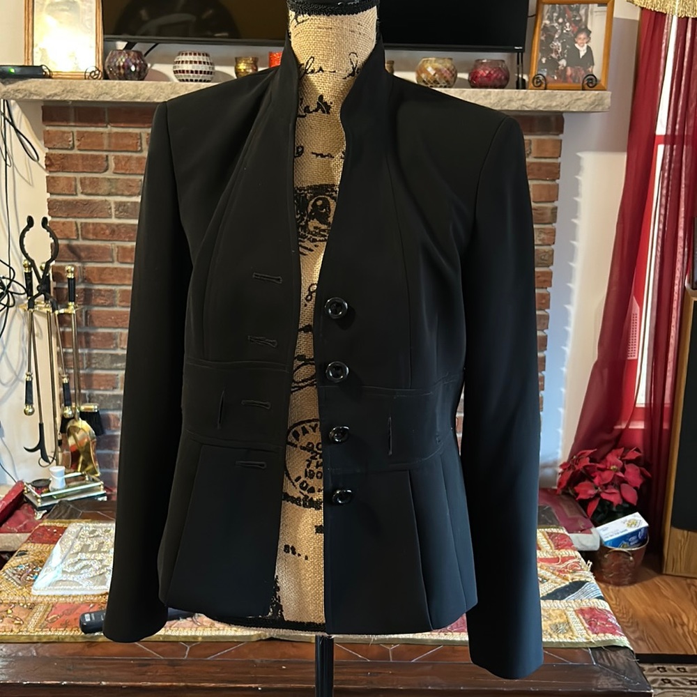 Evan Piconne Navy blue jacket with slit sleeves in excellent condition.
